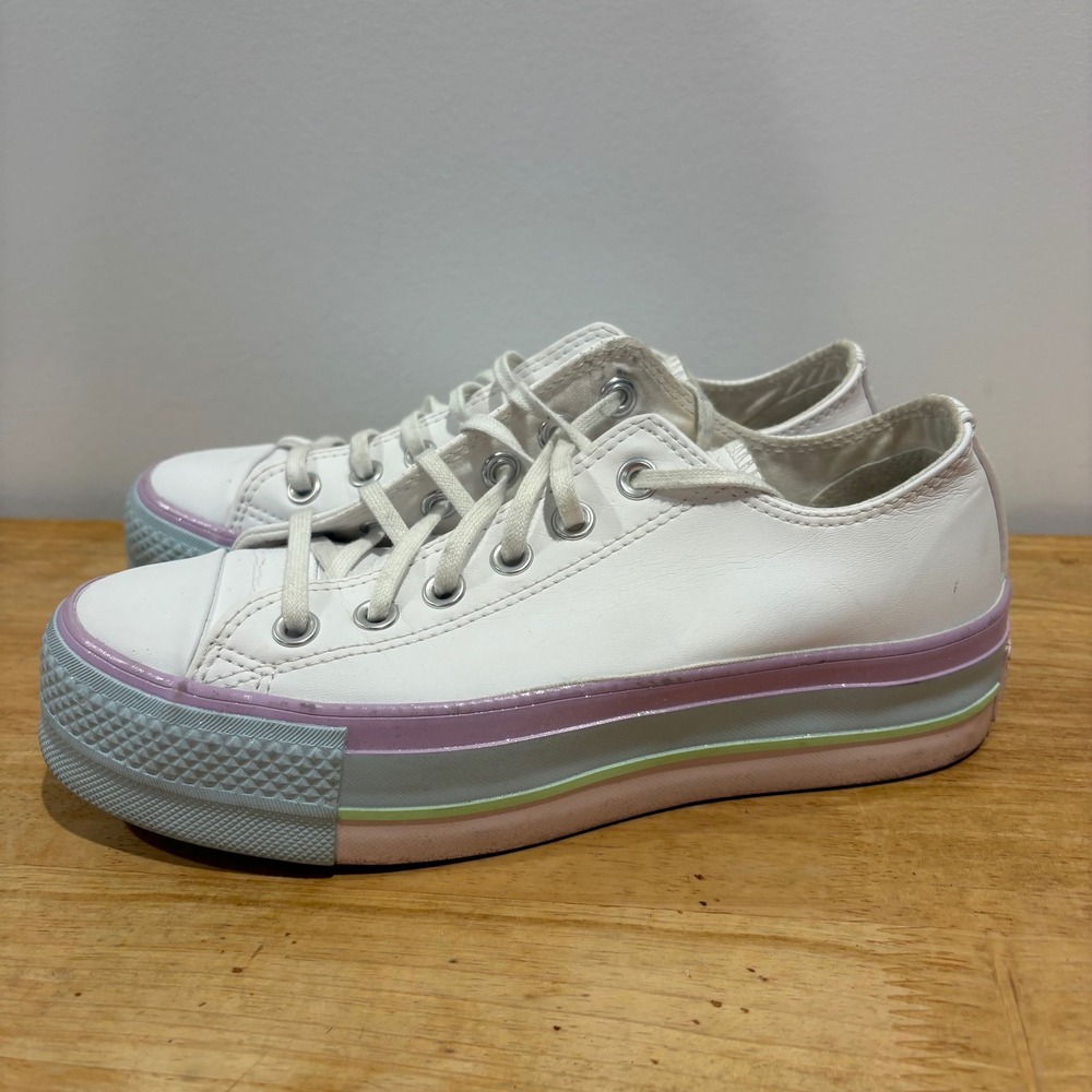 Converse Chuck Taylor All Star Platform Sneakers Women White size 7 Multi Color